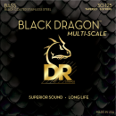 DR Strings Black Dragon Coated Stainless Steel Bass Medium Multi Scale - 6 String