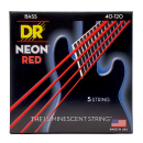 DR Strings Hi-Def Neon Red Bass Light - 5 String