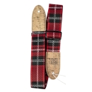 TGI Guitar Strap Woven Cotton Vegan - Red Tartan