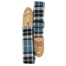 TGI Guitar Strap Woven Cotton Vegan - Blue Tartan