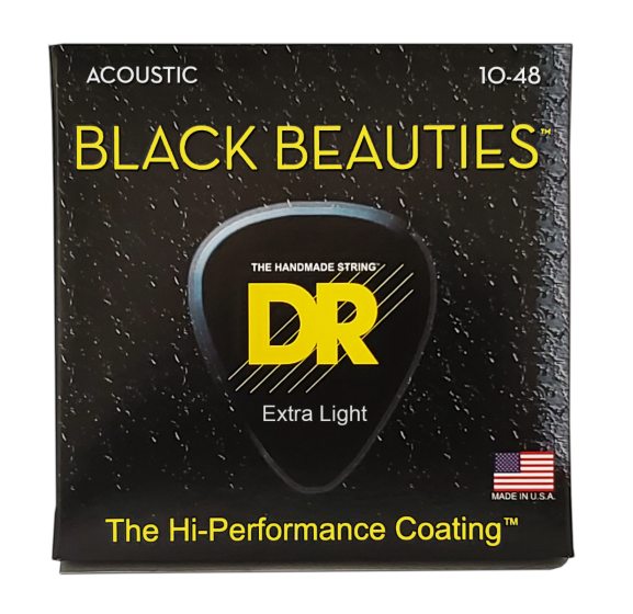 DR Strings Black Beauties Phosphor Bronze Acoustic Extra Light