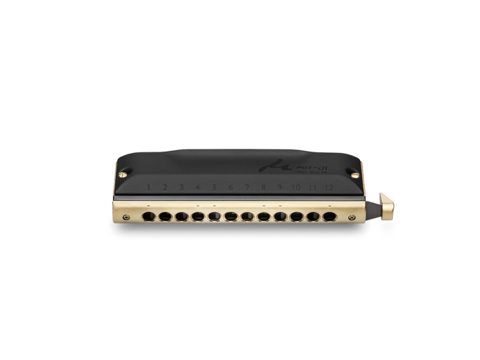 Tombo Mu/Mew Short Cross Chromatic Harmonica - Matt Black