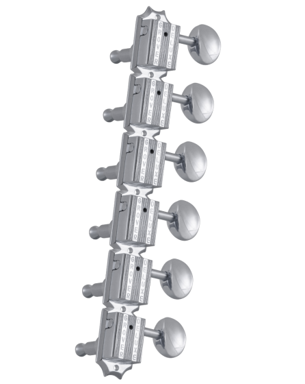 Grover Vintage Deluxe 136 Series Chrome Set 6-in-Line - Metal Buttons