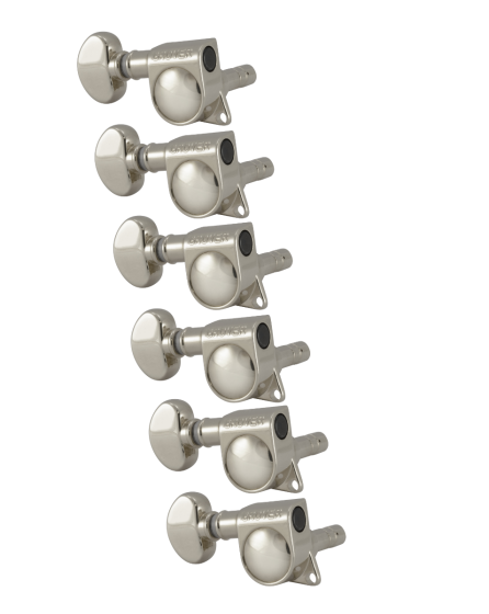 Grover Mid-Size Locking Rotomatics 406 Series Nickel Set 6-in-Line - Left Handed
