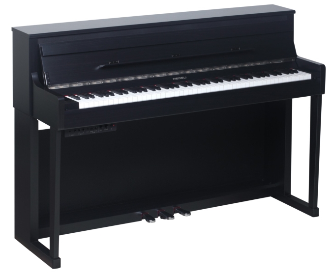 Medeli FORTE Series Digital Upright Piano. Bluetooth. 88 Key. Black Satin