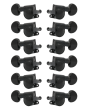 Grover Mid-Size Rotomatics 205-18 Series Black Chrome Set 6+6