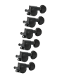 Grover Mid-Size Rotomatics 205-18 Series Black Chrome Set 6-in-Line