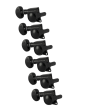 Grover Mini Locking Rotomatics 406 Series Black Chrome Set 6-in-Line - Left Handed