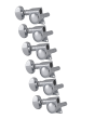 Grover Mid-Size Locking Rotomatics 406 Series Chrome Set 6-in-Line - Left Handed