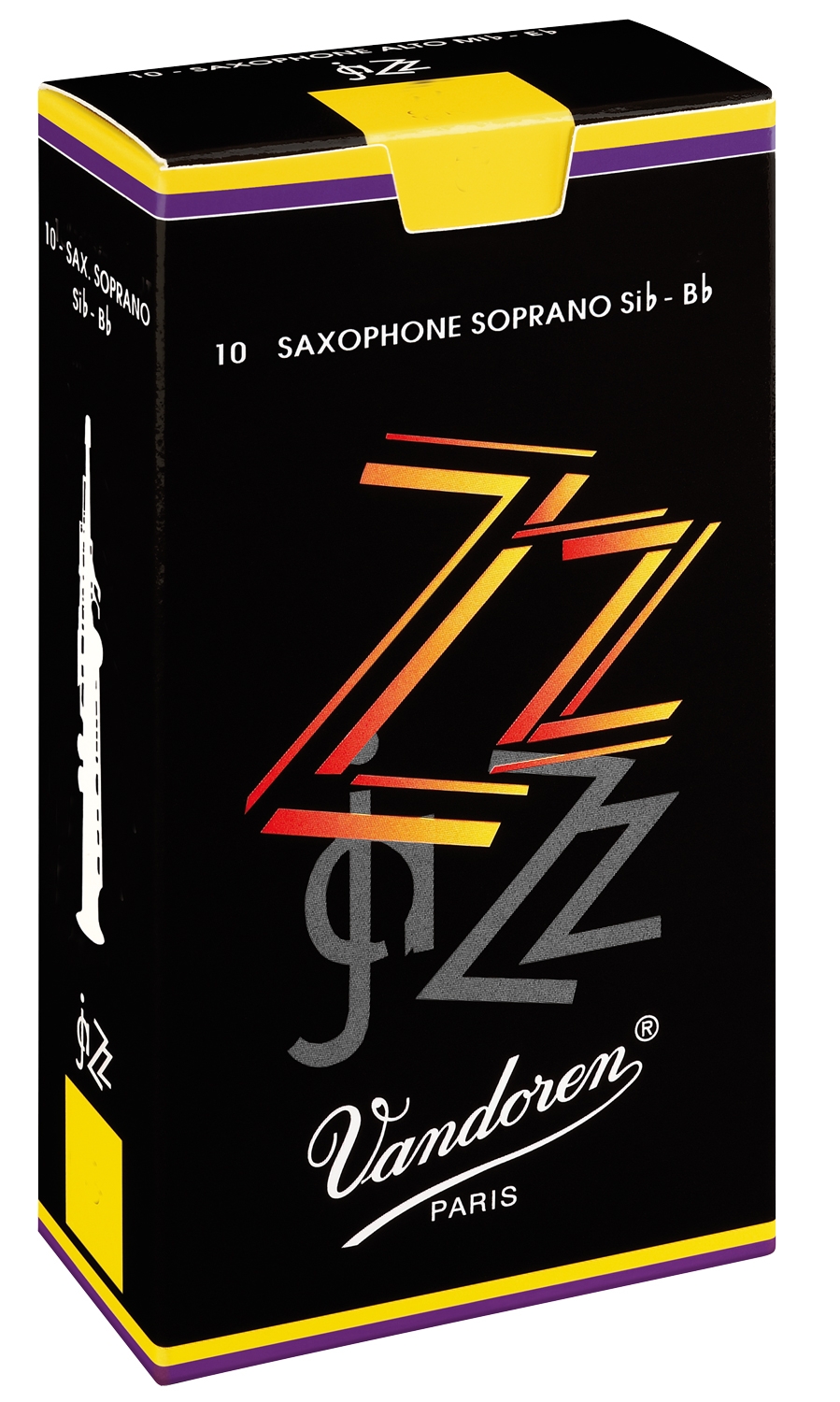 Vandoren SR4025 Soprano Sax ZZ Reeds Strength 2.5; Box of 10 