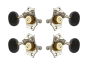 Grover Sta-Tite 18.1 Gear Ratio U98-18 Series Ukulele Pegs Nickel Set 2+2 - Ebony Buttons