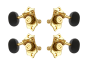Grover Sta-Tite 18.1 Gear Ratio U99-18 Series Ukulele Pegs Gold Set 2+2 - Ebony Buttons