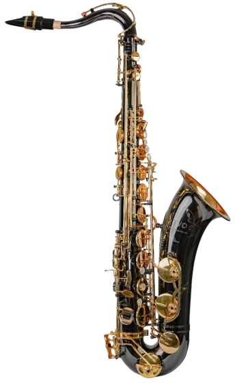 Trevor James EVO Tenor Saxophone - Black Plated Gloss, Gold Lacquer Keywork 