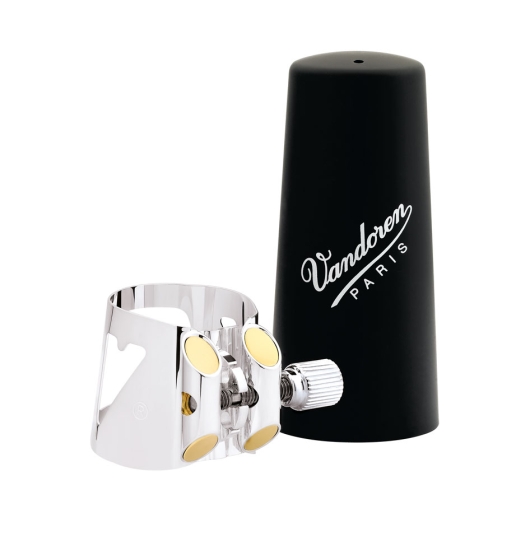 Vandoren Ligature & Contrabass Optimum Cap Bass Clarinet Silver with Plastic Cap