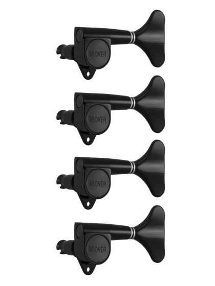 Grover Mini Bass 144 Series Black Chrome Set 4-In-Line