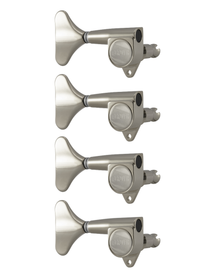 Grover Mini Bass 144 Series Nickel Set 4-in-Line - Left Handed
