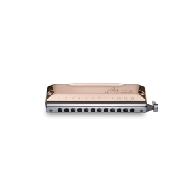 Tombo Mu/Mew Short Cross Chromatic Harmonica - Pink Gold Coating