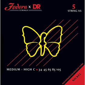 Fodera x DR Strings Bass Nickel Medium Short Scale - High C - 5 string 