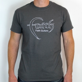 Faith Guitars T-Shirt Charcoal/White - Medium