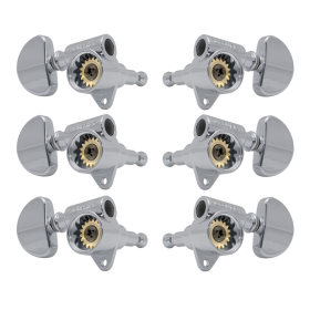 Grover Original Milk Bottle Style Rotomatics 102V Series Chrome Set 3+3 - Clear Cap