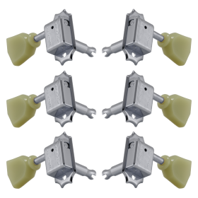 Grover Deluxe 133 Series Chrome Set 3+3 - Plastic Keystone Button