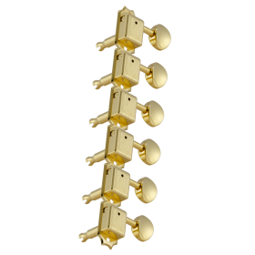 Grover Deluxe 133 Series Gold Set 6-in-Line - Metal Buttons