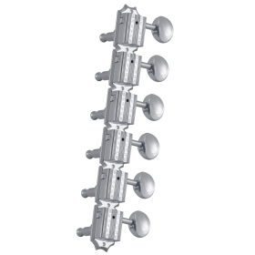 Grover Vintage Deluxe 136 Series Chrome Set 6-in-Line - Metal Buttons