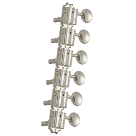 Grover Vintage Deluxe 136 Series Nickel Set 6-in-Line - Metal Buttons