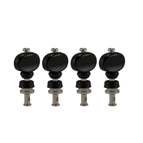 Grover Champion #3 Series Nickel Ukulele Set of 4 - Black Buttons