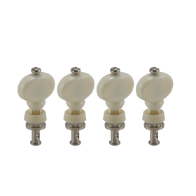 Grover Champion #3 Nickel Ukulele Set of 4 - White Buttons