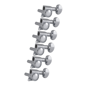 Grover Mid-Size Locking Rotomatics 406 Series Chrome Set 6-in-Line