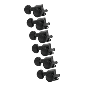 Grover Mid-Size Roto-Grip Locking Rotomatics 505 Series Black Chrome Set 6-in-Line - Left Handed