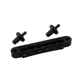 Grover Tune-O-Matic Guitar Bridge Black Chrome - Unnotched