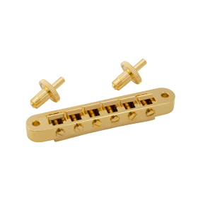 Grover Tune-O-Matic Guitar Bridge Gold - Unnotched