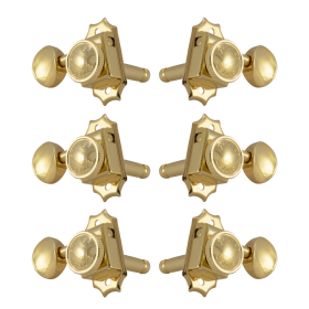 Grover Roto-Grip Locking Vintage 533 Series Gold Set 3+3 - Metal Button 