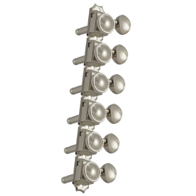 Grover Roto-Grip Locking Vintage 533 Series Nickel Set 6-in-Line - Metal Button 