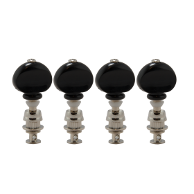 Grover Champion #6 Ukulele Nickel Pegs Set of 4 - Black Buttons