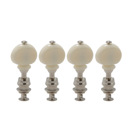Grover Champion #6 Ukulele Nickel Pegs Set of 4 - White Buttons