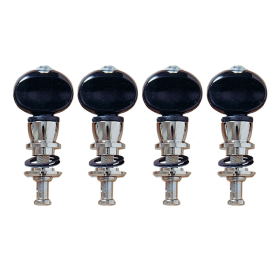 Grover Champion #75 Banjo Nickel Pegs Set of 4 - Black Buttons