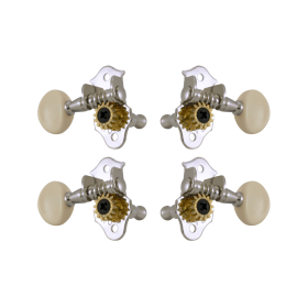 Grover Sta-Tite Ukulele 9 Series Chrome Pegs Set of 4 - White Buttons