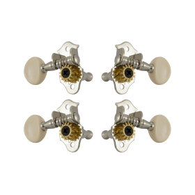Grover Sta-Tite Ukulele 9 Series Nickel Pegs Set of 4 - White Buttons