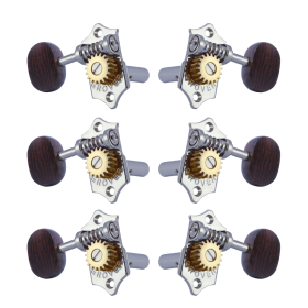 Grover Sta-Tite 18:1 Horizontal 97 Series Chrome Set 3+3 - Rosewood Buttons