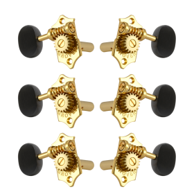 Grover Sta-Tite 18:1 Horizontal 97 Series Gold Set 3+3 - Ebony Buttons