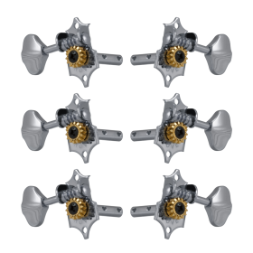 Grover Sta-Tite Horizontal 97 Series Chrome Set 3+3 - Butter Bean Buttons