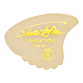 Sharkfin Pick - Goldprint Medium White - 25 Pack