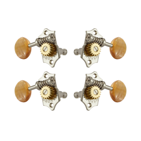 Grover Sta-Tite 18.1 Gear Ratio U98-18 Series Ukulele Pegs Nickel Set 2+2 - Acrylic Buttons