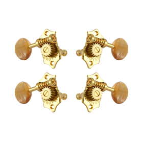Grover Sta-Tite 18.1 Gear Ratio U99-18 Series Ukulele Pegs Gold Set 2+2  - Acrylic Buttons