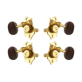 Grover Sta-Tite 18.1 Gear Ratio U99-18 Series Ukulele Pegs Gold Set 2+2  - Rosewood Buttons