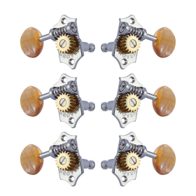 Grover Sta-Tite 18:1 Vertical 97 Series Chrome Set 3 + 3 - Acrylic Buttons