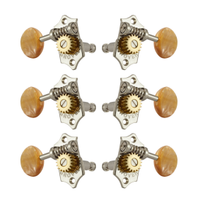 Grover Sta-Tite 18:1 Vertical 97 Series Nickel Set 3 + 3 - Acrylic Buttons